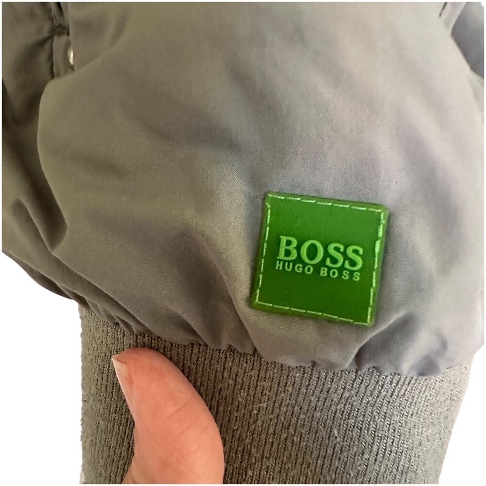 HUGO BOSS Green Label Bomber Jacket XL Olive Gray Green Zip Up‎ Lightweight - Picture 4 of 6